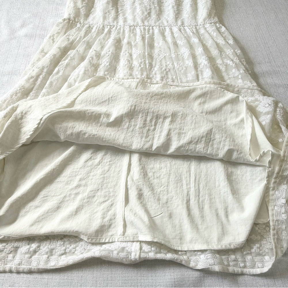 Sundance In A Heartbeat Dress Sz 12 Embroidered Mesh and Lace Knee Off White - Picture 6 of 7